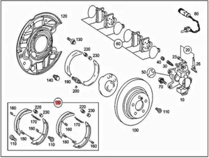 Genuine MERCEDES A209 C209 CL203 R171 S203 W203 C-CLASS Brake shoe 2034200120 - Picture 1 of 1