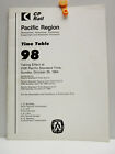 Vintage - Cp Rail -   Employee Time Table # 98 - Pacific Region -  1984