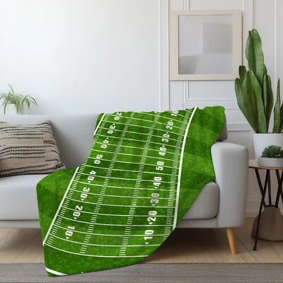 Manta de estadio de campo de fútbol americano, tapiz polar para juego deportivo para dormitorio Foto 1 de 4