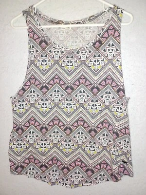 Camiseta sin mangas Victoria Secret ROSA S algodón cuello redondo multicolor geométrico para mujer Foto 1 de 4