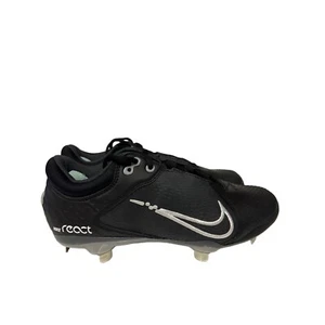 NEW! Nike React Hyperdiamond 4 Black Metal Softball Cleats Shoes Women's SIze 7 - Picture 1 of 10