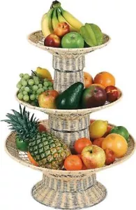 3 Stöckig Etagere Obst Korb Schale Gemüse Früchte Körbe Brot Ø 30/40/50cm H.55cm - Bild 1 von 2