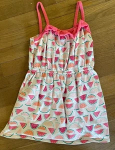 CUTE Gymboree Girls Size 5 Watermelon Dress White Pink Summer EUC - Picture 1 of 11