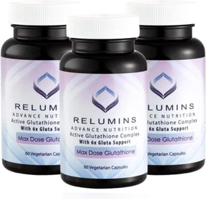 3 Bottles Relumins Advance White Active Glutathione Complex w/ 6x Boosters - NEW - Picture 1 of 7