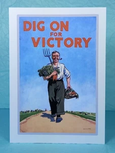 GRIG ON FOR VICTORY - GRUSSKARTE - WWII 1940ERer Retro-Stil - Vintage - Bild 1 von 3