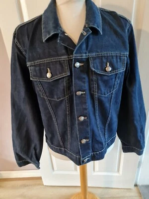 SUPERB MENS DESIGNER HUGO BOSS STONE WASHED CANYON DENIM JACKET UK MED RRP £249 - Image 1 of 4