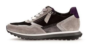 Gabor Comfort Halbschuh Grau Leder Reißverschluss Sneaker Schnürschuh Einlage - Bild 1 von 6