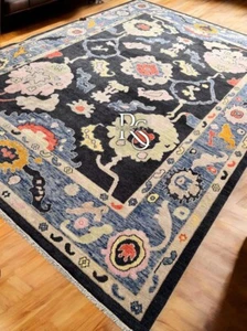 Oversize Black 10X14 12x15 Hand Knotted Rug For Hall Living Bedroom Rugs costom - Picture 1 of 5