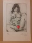 Weiblicher Akt Erotik Pin-Up Erotische Kunst Kaltnadel RadierungOriginalgrafik