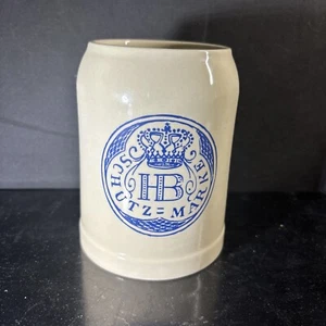 Hofbrauhaus Schutzmarke HB Logo Salzglasiert deutscher Bierbecher 0,5 L München Deutschland - Bild 1 von 7