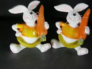 2 Figuras De Conejito De Pascua De Colección Conejitos Felices Decoraciones B2154 - Imagen 1 de 3