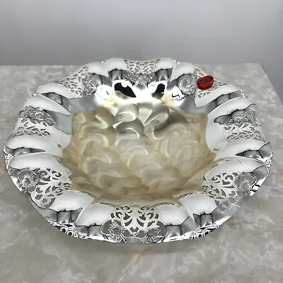 Vintage W Germany Quist Silver Plated Footed Plate- Candy Bowl - Ornate Filigree • 40.43$