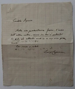 FOGLIETTO AUTOGRAFO Scrittore LUIGI CAPUANA-senza data-c250 - Bild 1 von 2