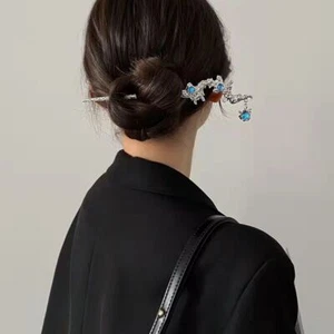 Bastoncini per capelli in pietra irregolare - Forcine geometriche opale accessori per capelli donna 1 pz - Foto 1 di 12