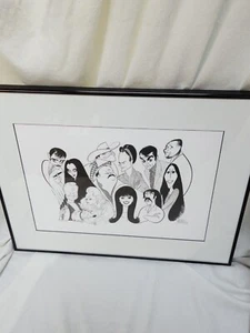 Nick At Nite - 1997 TV Land Al Hirschfeld - The Adams Family - Print and Frame - Picture 1 of 6