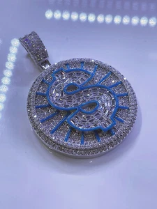 ICE COLD DRIP Iced Out Geldzeichen Anhänger in 925 Sterling Silber und Emaille - Bild 1 von 11