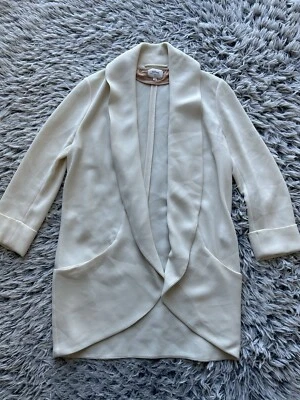 Aritzia Wilfred Blazer Jacket Womens 2 Beige Chevalier Open Front Crepe - Image 1 of 4