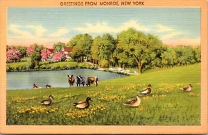 Monroe, NY Greetings From Postcard Linen Era - Picture 1 of 2
