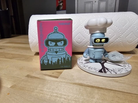 Kidrobot Futurama Chef Bender with Accessory Complete 3" Vinyl Figure Loot Rare Cover