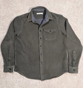 Camisa Manta Outerknown Para Hombre Mediana Verde Oliva Algodón Sarga Pesada Franela - Imagen 1 de 12