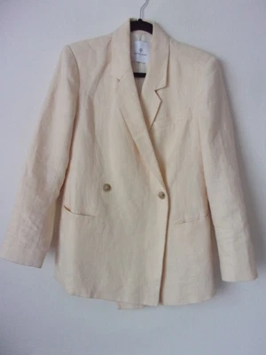 Anine Bing  Linen Blazer Jacket In Light Yellow Size: XS - Image 1 of 4
