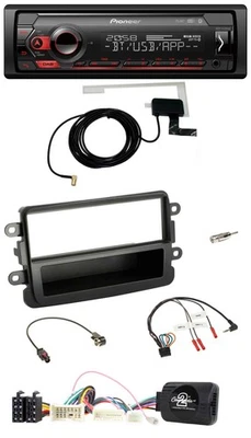 Pioneer DAB USB Lenkrad Bluetooth Autoradio für Dacia ab 2012 schwarz - Bild 1 von 4