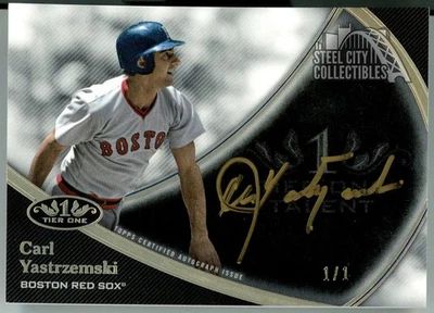 Carl Yastrzemski 2020 Topps Tier One Talent Autograph Card #T1TA-CY 1/1 - Image 1 of 2