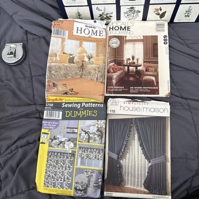 SLIPCOVERS Sofa Chair & Pillows Curtains Simplicity 9529/5750/118 McCall’s 680! - Image 1 of 4