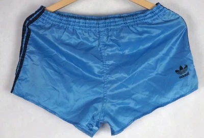 Vintage Adidas Shorts glanz Beckenbauer racer sprinter Hose 80s Nylon D4 - Bild 1 von 4