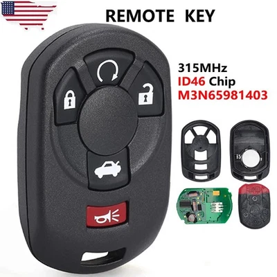 for 2005 2006 2007 Cadillac STS Keyless Remote Key Fob M3N65981403 - Image 1 of 4