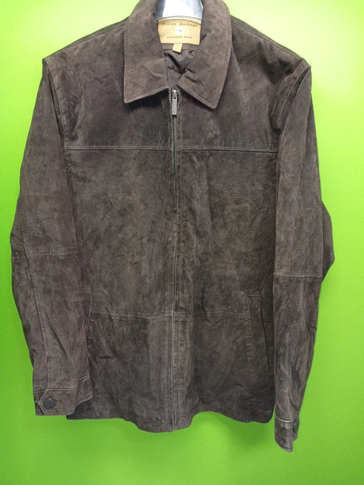 BOSTON HARBOUR Outdoor Wear Mens Soft Brown Suede Leather Jacket Coat L Cowboy - Image 1 of 4