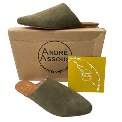 Andre Assous Mules Pisos Informales Sin Cordones Tiana Pesas Plumas Para Mujer 9.5 Caqui Foto 1 de 4