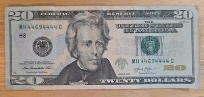 $20 Dollar Bill Fancy Serial Number Lot (4)  5 Of A Kind  6 Of A Kind  All Odd - Image 1 of 4