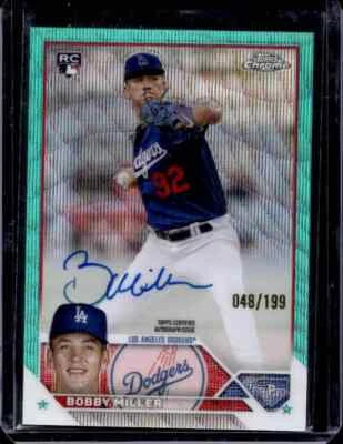 2023 Topps Chrome Bobby Miller #RA-BM Aqua Wave Refractor Auto /199 - Image 1 of 2