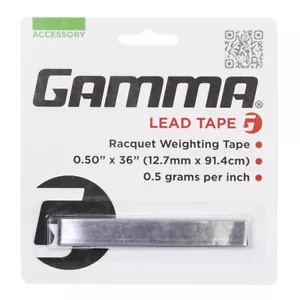 Gamma cinta de plomo 1/2" versión ancha, ajuste de raqueta, tenis - Imagen 1 de 2