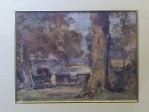 Original Signed Albert Ernest Brockbank Antique British impressionist Landscape - Imagen 1 de 12