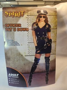 Womens Spirit Sexy Police Officer Pat U Down Large +Whistle Thigh Highs Glasses - Picture 1 of 20