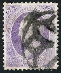 US Sc 153 Purple 24¢ 1870 NBCo Printing Black SimpsonHerst Trcg 824 Geo NYFM Cxl - Picture 1 of 1