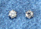 Estate 14k White Gold .5 CTW CZ Solitaire Earrings
