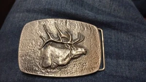 Hebilla de cinturón vintage Elk Bugle años 70 - Imagen 1 de 2