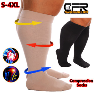 Compression Wide Calf Stockings Leg Support Brace Shin Socks Running Sport S-4XL