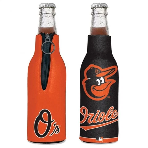 BALTIMORE ORIOLES BOTTLE HOLDER COOZIE KOOZIE COOLER WITH ZIPPER MLB LICENSED Cover
