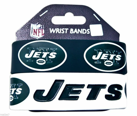 NFL New York Jets Silicone Rubber Bracelet Set, 2-Pack Cover