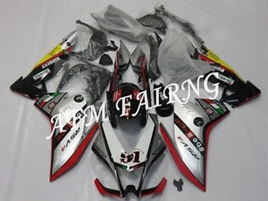 Silver Black ABS Injection Mold Bodywork Fairing for Aprilia RSV4 1000 2010-2015 - Picture 1 of 6