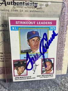 Tom Seaver Signed 1976 Topps #203 Baseball Card NY Mets Autograph HOF Cert - Picture 1 of 4