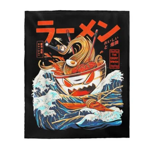 Adorable Divertido Otaku Japón Kanji Ramen Anime Otaku Manga Regalo Manta de Peluche - Imagen 1 de 7