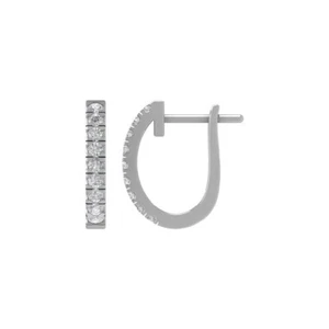 10k White Gold Round Lab Grown Diamond Hoop Earrings Gift For Women - Picture 1 of 5
