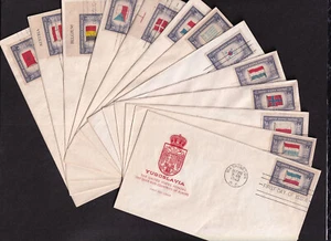 1943 Overrun Countries Sc 909-921 House of Farnam FDC set of 13 unaddressed (C2 - Picture 1 of 2