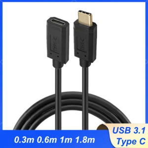 USB 3.1 Type C Gold-Plated Right Angle Male to Female Extension Cable 0.3m-1.8m - Picture 1 of 11
