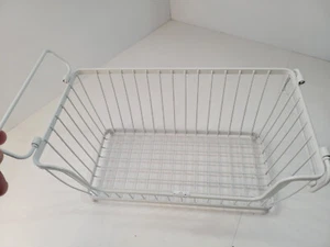 White Metal Wire Storage Basket Organizers Containers Set Of 4 - 14"x9"x7" - Picture 1 of 3